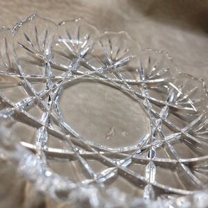 Saturn Mid Century Walther Glass Plate Scalloped Edge Starburst 6.5" ashtray